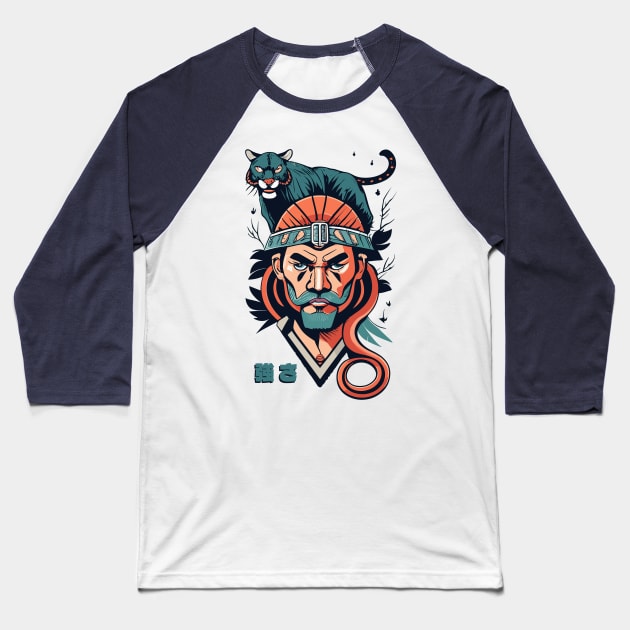 Viking with a black panther Baseball T-Shirt by bmron